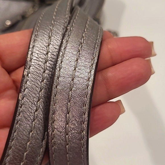 Coach Alexandra Silver Metallic Leather - Picture 11 of 11